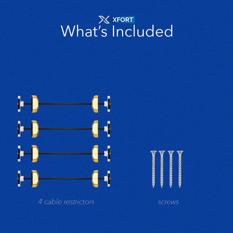 XFORT 4 Pack Viper Fixed Cable Window Restrictor in Polished