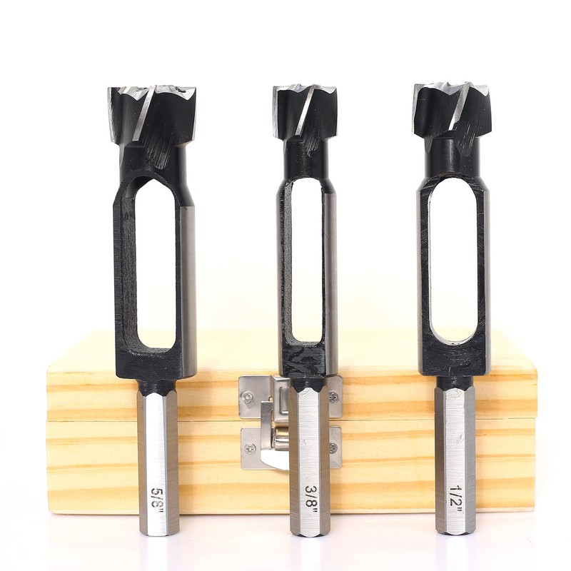 SICWOOD 3PCS Wood Plug Cutters Set, Wood Tenon Maker Dowel