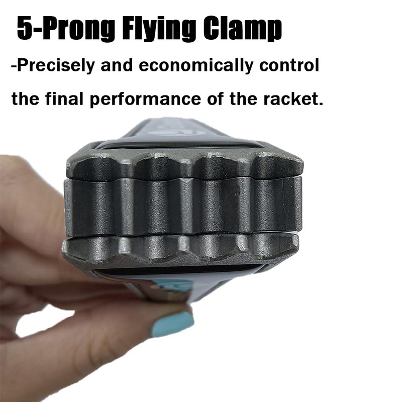 spintenis 5-Prong Flying Clamp for Badminton & Tennis Rackets, Professional