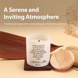 I’d Walk Through Fire for You Sister Gifts Friendship Friends Scented Candle Home Office Jar Candles Sage Floral Lavender Scent Soy Wax 9.5 oz