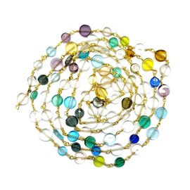 LKBEADS Mult Gemstone 24 Inch 24 Carat Gold Plated 6 mm Coin Smooth Beads Necklace Chains Bulk for DIY Necklace Bracelet Choker Jewellery Making DIY Crafting Accessories 2 Feet COPS010423