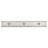 'Paw Print Love Heart' 30cm (12 Inch) White Plastic Ruler