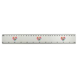 'Paw Print Love Heart' 30cm (12 Inch) White Plastic Ruler (RL00087560)