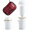 Portable Ceramic Tea Cup Set: Porcelain Teapot Set with Tea