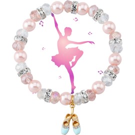 MollyQueen Dance Recital Gifts Ballet Gifts Ballerina Dance Bracelet for Women Dancer Gifts Dance Competition Gifts Dance Inspirational Gifts Dancer Jewelry Gift(Ballerina Dance Bracelet Blue)