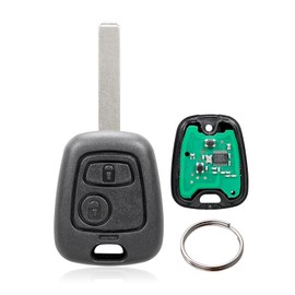 2 Button Car Key Remote Control for Peugeot 106 206 107 207 306 307 406 407 Partner Citroen C1 C2 C3 (433 MHz ID46 Chip) (VA2 Blank)