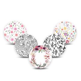 ExpressionMed - Adhesive Patches for Libre 3 Overpatch (Pack of 5) - Made in The USA, Waterproof, Non-Fraying, Pre-Cut CGM Sensor Tapes (Spring Blooms)