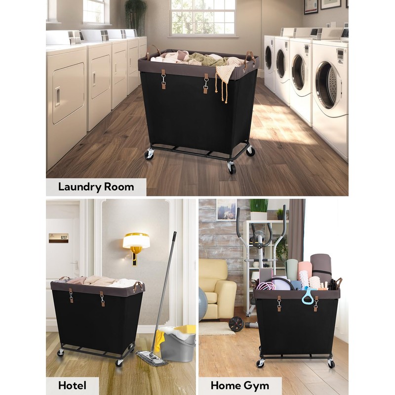 StorageWorks 320L Laundry Basket with Wheels, Extra Large Rolling Hampers