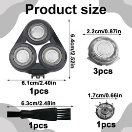 Menibeuty Replacement Shaving Head for PhiIips Series 5000 Shaving Head, Replacement Shaving Head for PhiIips Shaver Series 5000, Phi lips Razor 5000 Series (Round Housing Replacement Heads)