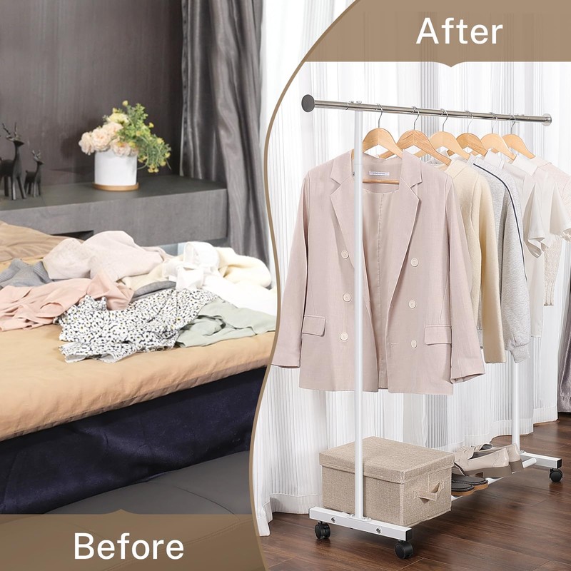VICERII Clothes Rack, 130LB Capacity Heavy Duty Clothing Rack with