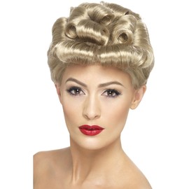 Smiffy's 40 's Vintage Wig Blonde with Curls