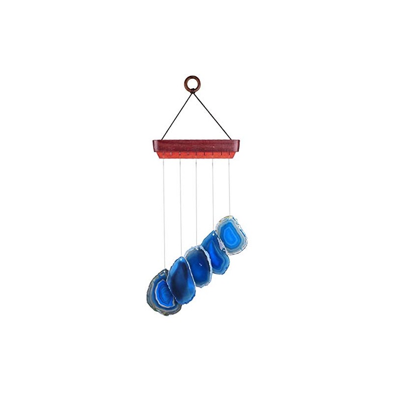 KYEYGWO Blue Agate Discs Geode Wind Chime Sun Catcher Crystal