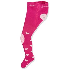 Sterntaler Tights for Babies and Toddlers, Hearts, Slipper Sole, Age: 1-2 years, Size: 86, Pink
