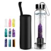 HINATAA Crystal Water Bottle, Removable Healing Natural Quartz Water Bottle,