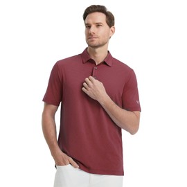 M MAELREG Men's Golf Shirt Moisture Wicking Breathable Lightweight Casual Stretch Collared Golf Polo Shirts for Men Wine