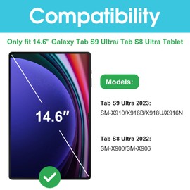ProCase 1 Pack Screen Protector for Galaxy Tab S10 Ultra 2024 / S9 Ultra 14.6 Inch 2023 / Tab S8 Ultra 2022, Tempered Glass Screen Film Guard for 14.6“ Galaxy Tab S10 Ultra / S9 Ultra Tablet