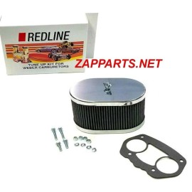 REDLINE WEDER Weber Redline Air Filter Kit 40 44 48 IDF 3 1/4" Oval Chrome 99217.347