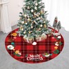 Christmas Tree Skirt, 36 Inch Burgundy Red Cable Knitted Christmas