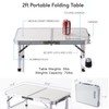 YUFIFAIRY, Small Aluminum Camp Table, Lightweight, Portable, Foldable with 3