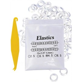 Bandas de silicona elásticas de ortodoncia sin látex, bandas de goma dentales elásticas intraorales para tirantes con herramientas de colocación (100, 4 onzas 1/8 pulgadas)