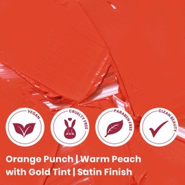 True + Luscious Super Moisture Lipstick – Clean, Vegan and Cruelty Free – Lasting Hydration for Dry Lips with a Satin Finish – Orange Punch