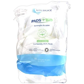 Gilbert Organic Pads 180 Cotton Rectangles 8 x 10cm