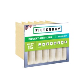 Filterbuy 20x25x15 6-Pocket Air Filter MERV 15 HVAC Replacement (1-Pack)