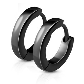 Slim Hoop Earrings by Bungsa®, Silver, Gold, Rose Gold, Unisex, Stainless Steel