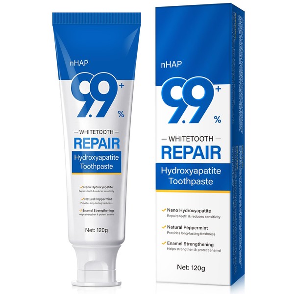 9.9% Hydroxyapatite Toothpaste for Advanced Enamel Protection, Fluoride-Free Toothpaste for