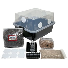 Myco Labs Mushroom Monotub Grow Kit | Complete Mushroom Grow Kit | for Dung-Loving Mushrooms | Includes sterilized Grain Spawn Bag, Bulk Substrate, Vermiculite, Filters & More! Just add Spores