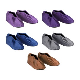 PATIKIL Reusable Shoe Covers, 5 Pair Washable Thickened Boot Shoe Covers Non-Slip Shoe Protectors Covers for Household Office Laboratory, Light Purple Gray Sapphire Brown Grape Purple