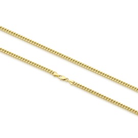 KRKC Real 14K Gold Filled Chain, Flat Diamond-Cut Miami Cuban Link Curb Chain Necklace for Men Boys Women, Hip-Hop Anti-Allergies Chain 2/3/4/5mm, 18/20/22/24Inch