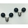 2 x Twin Rubber Ball Stainless Steel Fishing Rod Butt