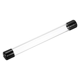sourcing map Clear Storage Tube 20x24mm Small Plastic Round Tubing with Caps Rigid Bottle Container 250mm/10 Inch for Item Stored