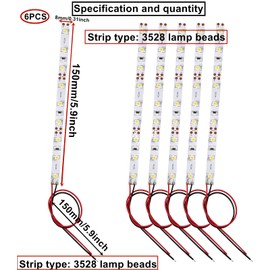 HUAZIZ LED House Lighting 15 cm Warm White with Cable 12-18 V Model Building LED Lighting 9 LED Pack of 6