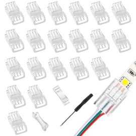 EPLZON 3 Pin 8 mm LED Strip Connector - Quick Connector RGB Lights Adapter for 5050 LED RGB Strip Light (20pcs)