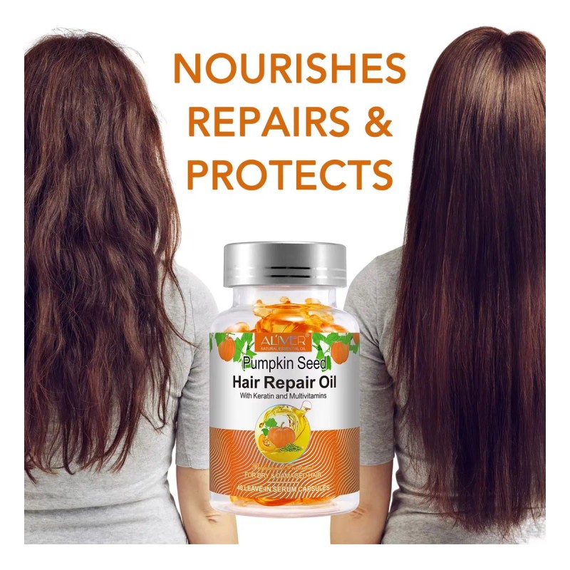 Cápsulas Cabello Óleo Calabaza Crecimiento Capilar Nutre