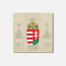 Unbranded Hungary Coat Of Arms 4'' X 4'' Square Wooden Coaster