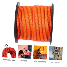 WOONEKY 31m Reflective Tent Rope Outdoor Guy Lines for Camping Hiking and Climbing Lightweight Weather Resistant Bright Orange Color for Enhanced Visibility