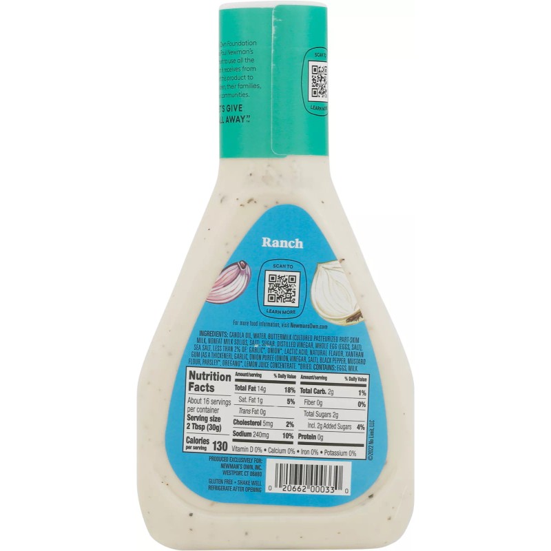 Newman's Own Dressing Ranch Style 16 oz (Pack of 6)