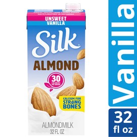 Silk Shelf-Stable Almondmilk, Unsweetened Vanilla, Dairy-Free, Vegan, Non-GMO Project Verified, 1 Quart
