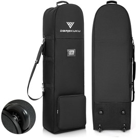 DAREKUKU Golf Travel Covers for Airlines with Detachable Shoulder Straps, Soft Foldable Golf Club Travel Bags, 900D Heavy Duty Oxford -Universal Size, Pink