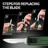 cckk Utility Knife, Aluminium Alloy Pocket Knife with Clip, Black