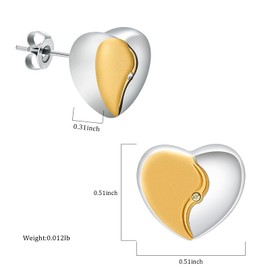 QGJNSGC Cremation Jewellery for Ashes Earrings for Ashes for Women Urn Keepsake Memorial Earrings Holder Earrings Jewellery Gift, Stainless Steel, Cubic Zirconia