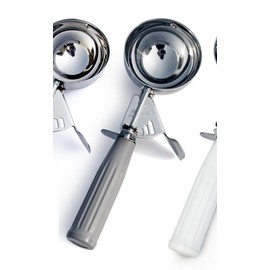 New Star Foodservice 34769 Commercial-Grade Thumb Press Food Disher/Ice Cream Scoop, 18/8 Stainless Steel, 4 oz, Size 8, Grey