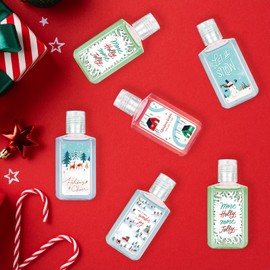 Piuaeue 50 Pcs Christmas Mini Hand Sanitizer Bulk Christmas Gifts Favors 1fl oz Travel Size Hand Soap Gift Small Hand Sanitizer Thank You Gifts for Christmas Goodie Bags Stocking Stuffers (Snow)