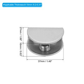 PATIKIL Glass Shelf Brackets, Stainless Steel Clamps Clip Holder Support with Screws for 5/16"-3/8"Glass Shelves Wall Mount,4Packs