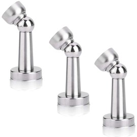 Magnetic Door Stops, Door Stopper Magnetic Door Stop Brushed Stainless Steel, Wall Floor Mount Door Stoppers Magnetic Door Catch Metal Decorative Soft Catch Door Holder Wall Protector 3 Pack