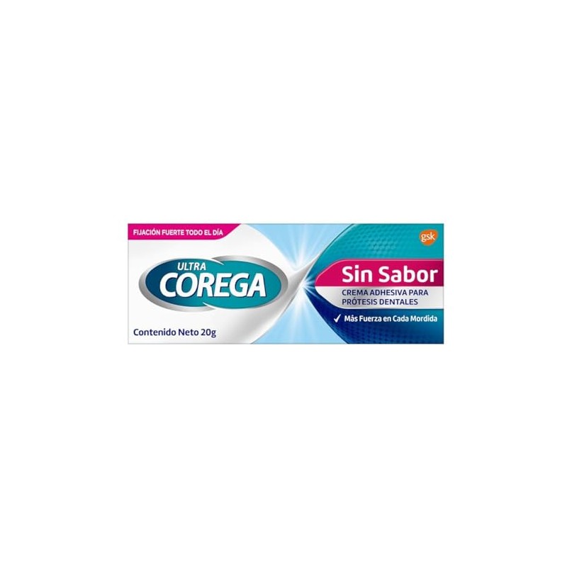 Ultra Corega Sin Sabor Crema Adhesiva para Prótesis Dentales 20g