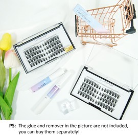 LANKIZ Manga Lashes Individual, Anime Lash Clusters, Doll Manhua Eyelashes, Individual Lashes Natural DIY Wispy Manga Lash Clusters with Bottom Lashes, False Lash Extension at Home